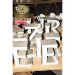 A group of 13 industrial style letters Height 22cm. Letters to include E, I, Z and R etc.