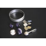 A selection of jewellery To include a suite of blue John jewellery, together with a silver hinged