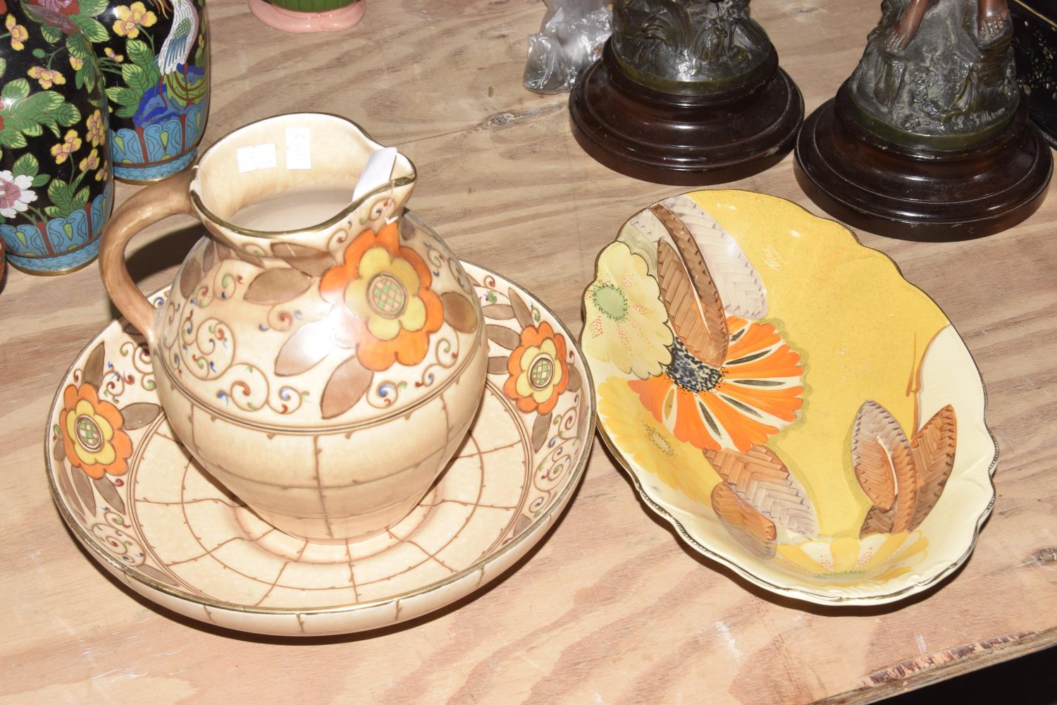 A small collection of 1930's ceramics To include a 'Grays' pottery dish numbered A2112 detailed with