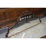 A mid 19th Century mahogany and rosewood veneered sideboard mirror back Having an openwork scrolling