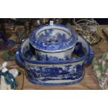 Two Ironstone Victoria ware items To include large jardinere with stem separation attachment and