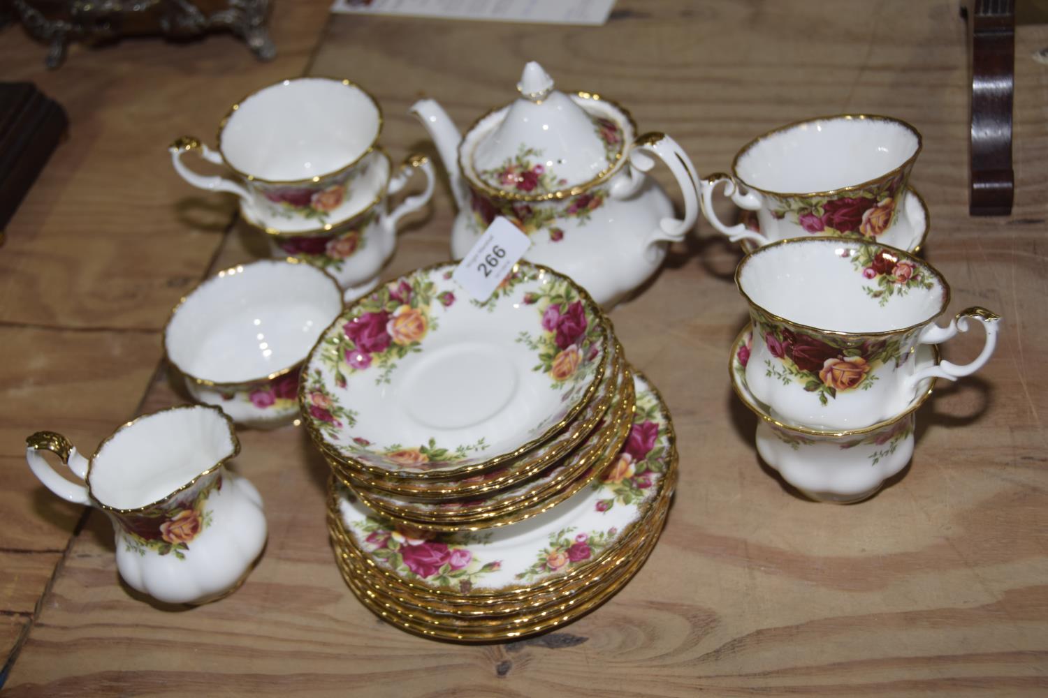 A Royal Albert 'Old Country Roses' tea set Comprising six tea cups and saucers, six side plates,