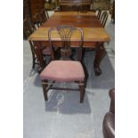 A set of George III style mahogany dining chairs, c1900 Each chair with a pierced vase shaped