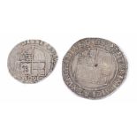 A James I silver half crown c.1603 Further James I sixpence dated 1603 (2)