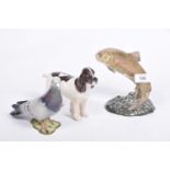 A group of three Beswick animal figures To include a Beswick brown and white long coat spaniel (