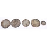 A collection of Charles I silver coinage Comprising three silver shillings dated 1633/4, Mint