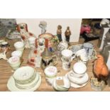A large quantity of various ceramics To include two Staffordshire dogs, a cut glass vase, a