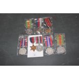 A collection of World War II medals To include two 1939-1945 stars, Burma Star, two Defence Medals