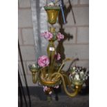 An Italian six branch glass chandelier The blown and molded top extending to six spiral twist 'S'