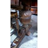 A 17th Century style oak refectory table, mid 20th Century Having a rectangular draw leaf top