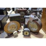 Seven assorted mantle and alarm clocks To include a 1960's Metamec mantle clock, a Big Ben