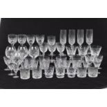 An extensive composite suite of glassware To include six red wine glasses, six various brandy