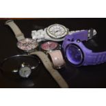 A group of five watches To include an ICE watch example, an Olivia Burton floral example, a Accurist
