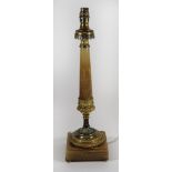 A 20th Century onyx gilt metal and champleve enamel mounted table lamp Of tapering circular form,