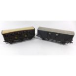 Two good quality 'O' gauge covered wagons Both in Great Western livery - believed to be by Bassett-