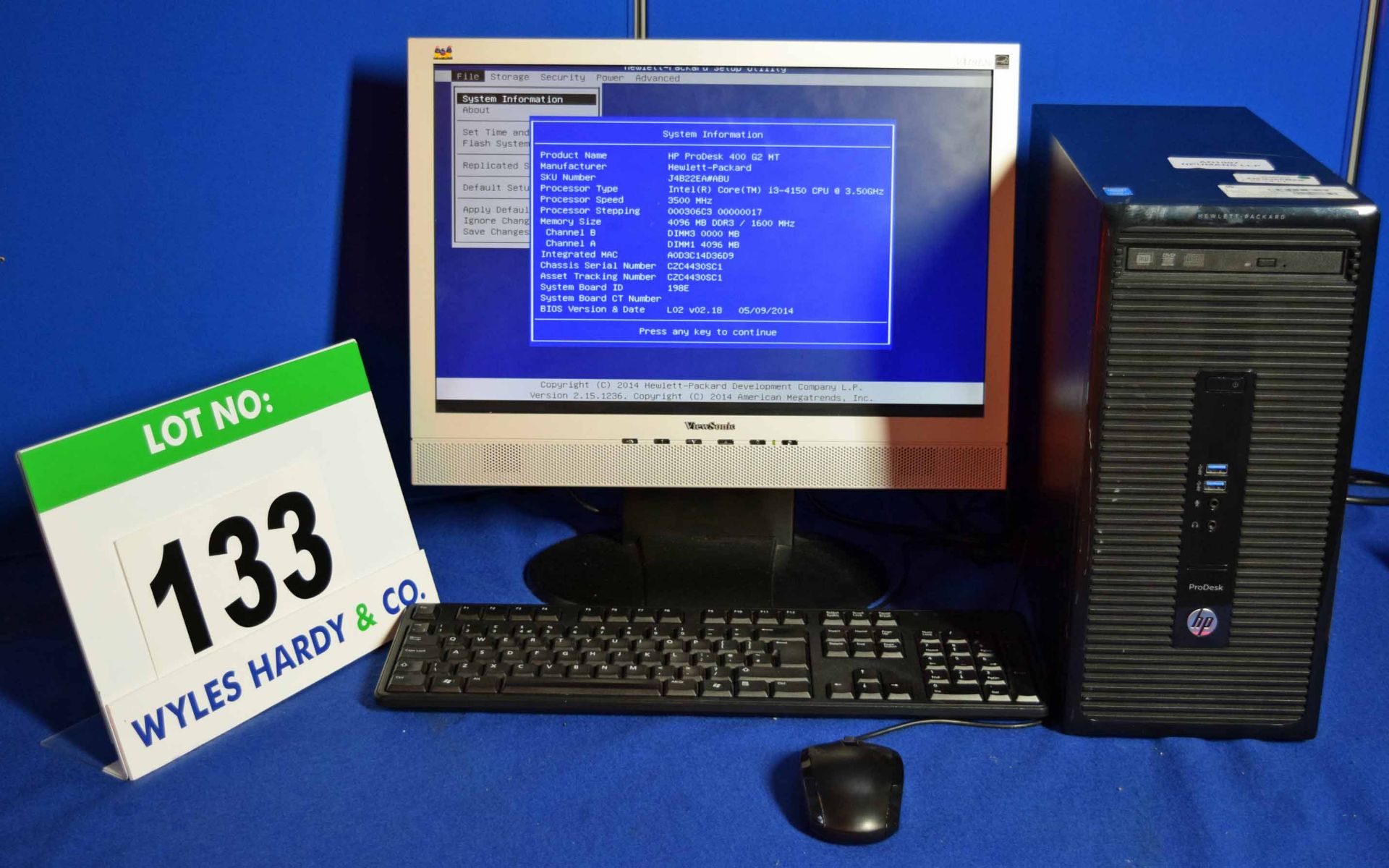 A HEWLETT PACKARD ProDesk 400 INTEL Core i3-4150 3.50Ghz Small Form Factor Desktop Computer with