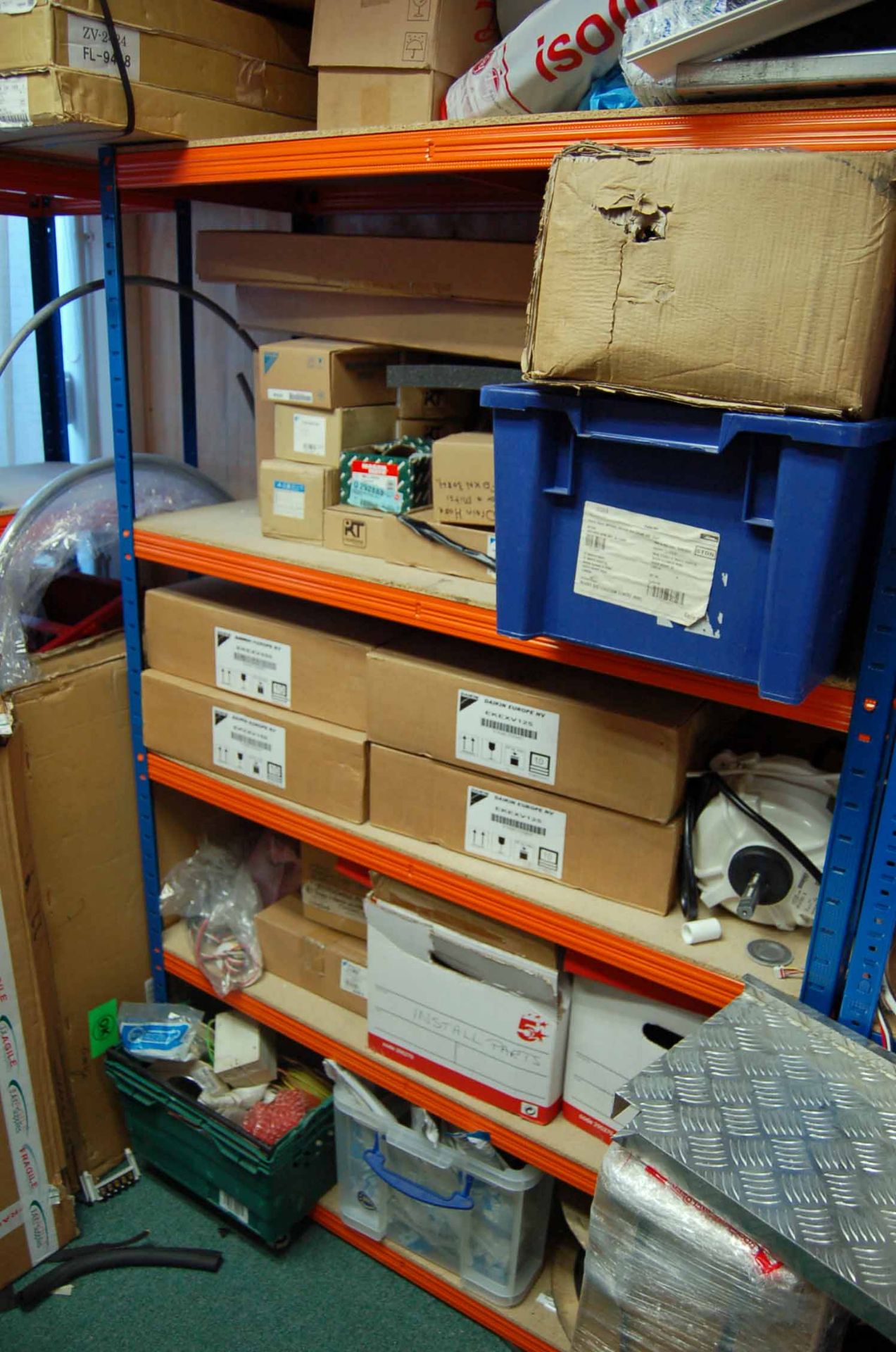 Nine Bays of Refrigeration Consumables, Parts and Returns including Universal Fan Motors, Electric - Image 2 of 12