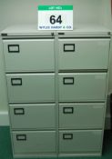 Two TRIUMPH Grey Steel 4-Drawer Filing Cabinets