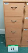 A Beech Effect 4-Drawer Filing Cabinet