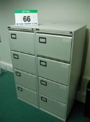 Two TRIUMPH Grey Steel 4-Drawer Filing Cabinets