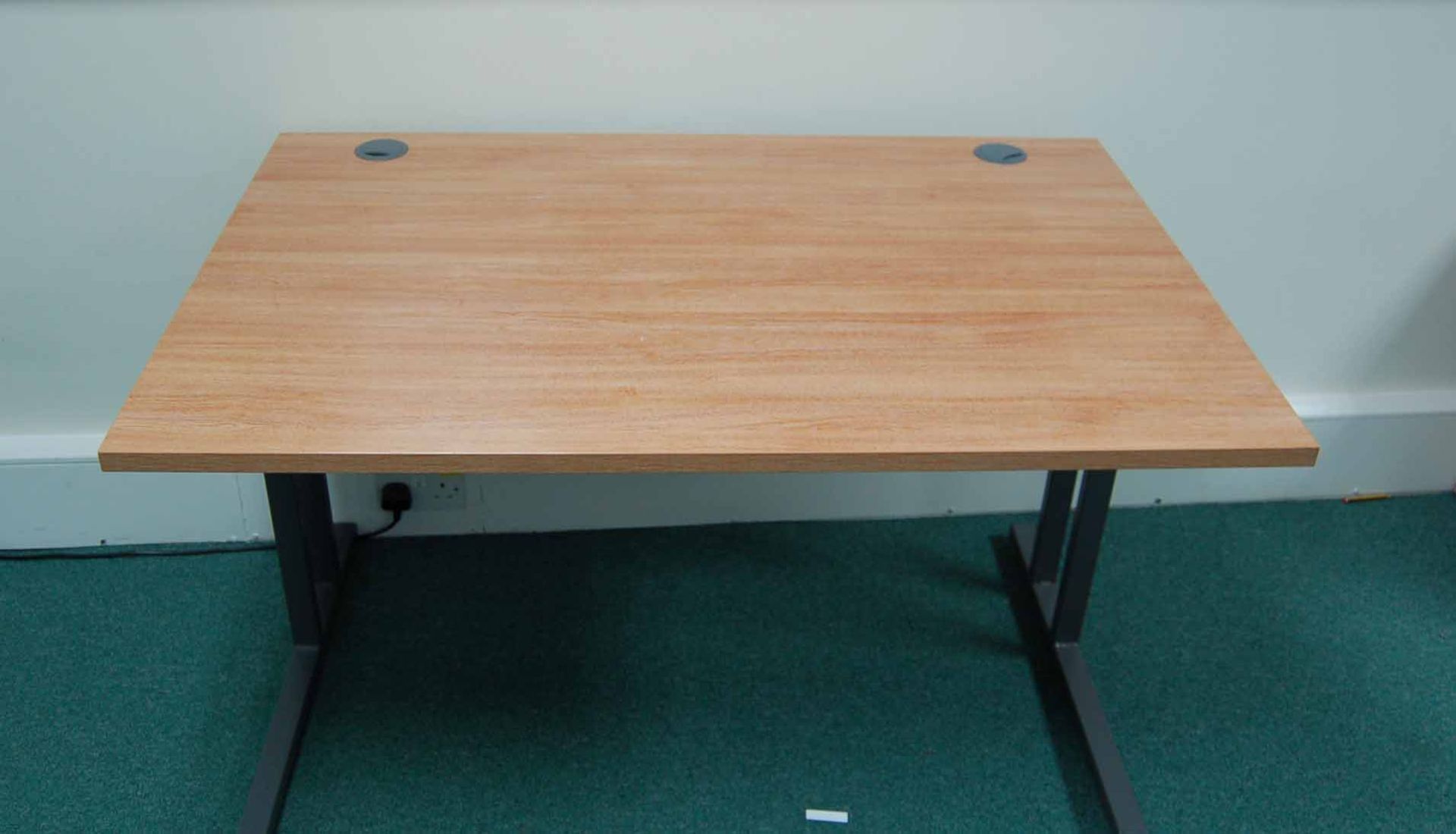 Three 1200mm x 800mm Limed Oak Effect Cantilever Framed Desks - Image 3 of 3