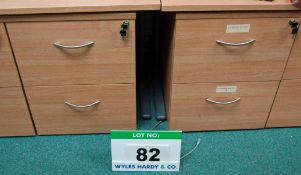 Two Limed Oak Effect 2-Drawer Filing Cabinets