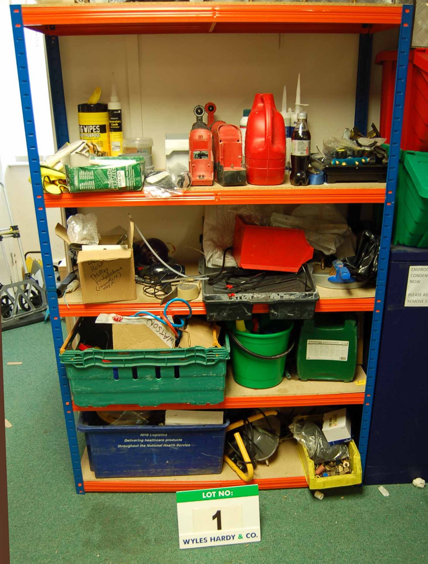 A Bay of Medium Duty Storage Racking & Contents (As Photographed)