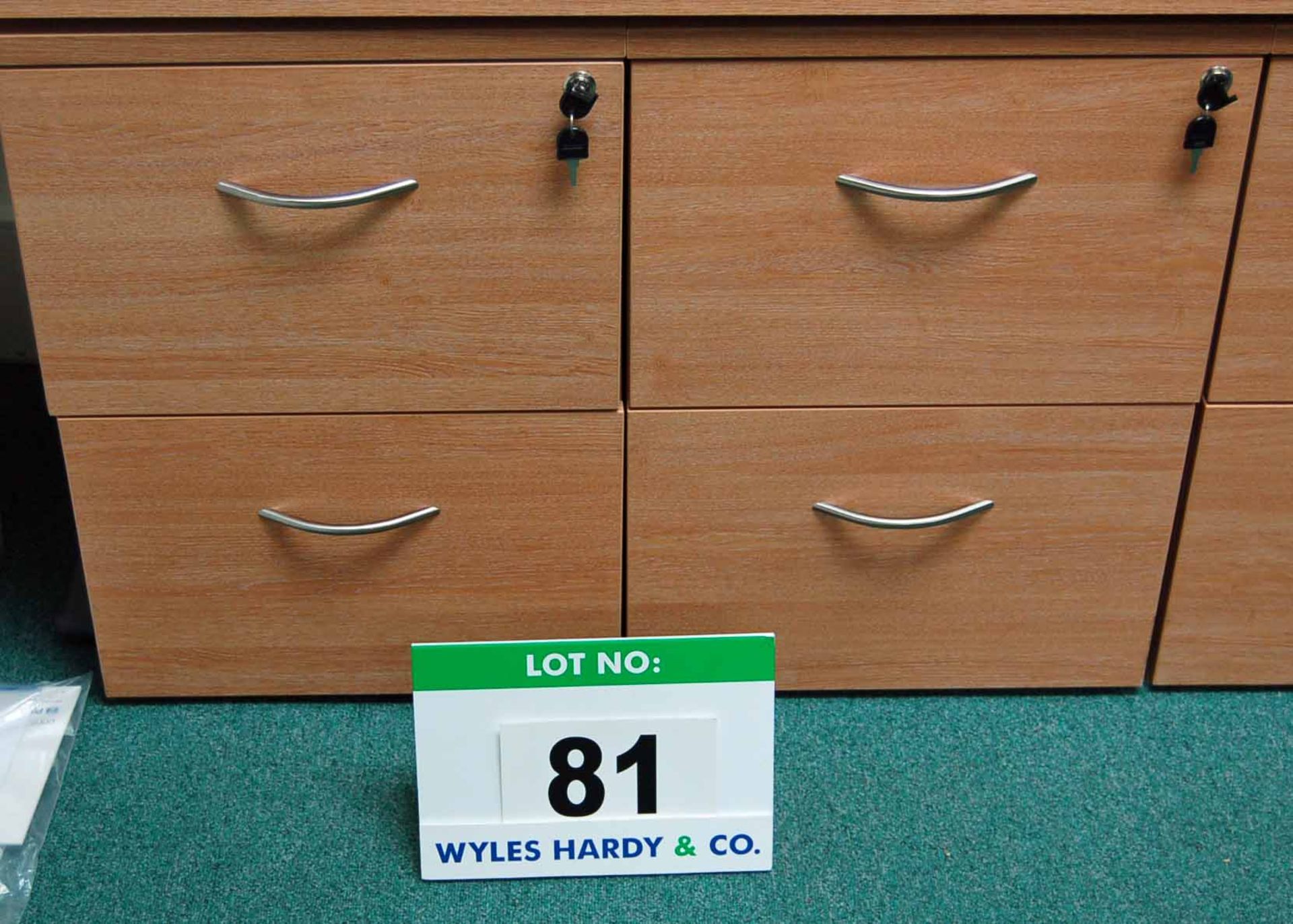 Two Limed Oak Effect 2-Drawer Filing Cabinets