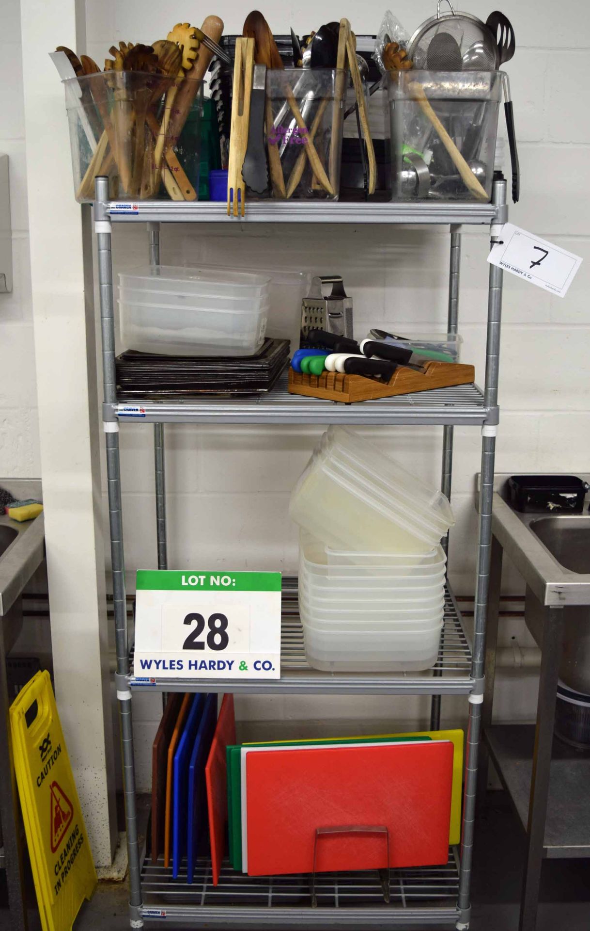 A Quantity of Food Preparation Commercial Kitchen Utensils including Chopping Boards, Pots, - Image 2 of 2