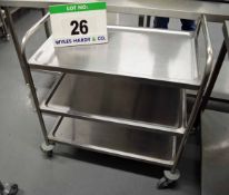 A Stainless Steel 3-Tier Catering Trolley