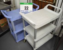 Two Polypropylene 3-Tier Trolleys