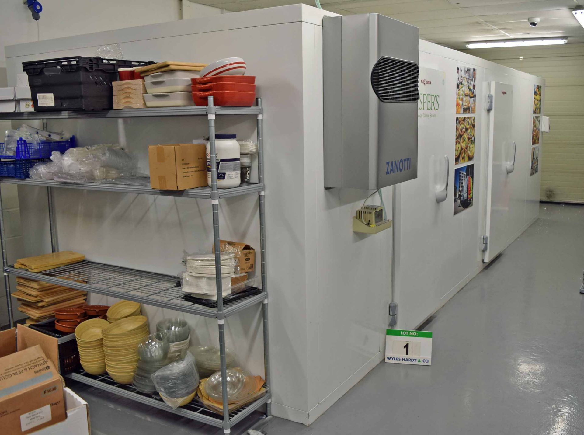 A VIESSMANN Free Standing Modular Walk-In Cold Room and Freezer Room having Two Doors to Chiller
