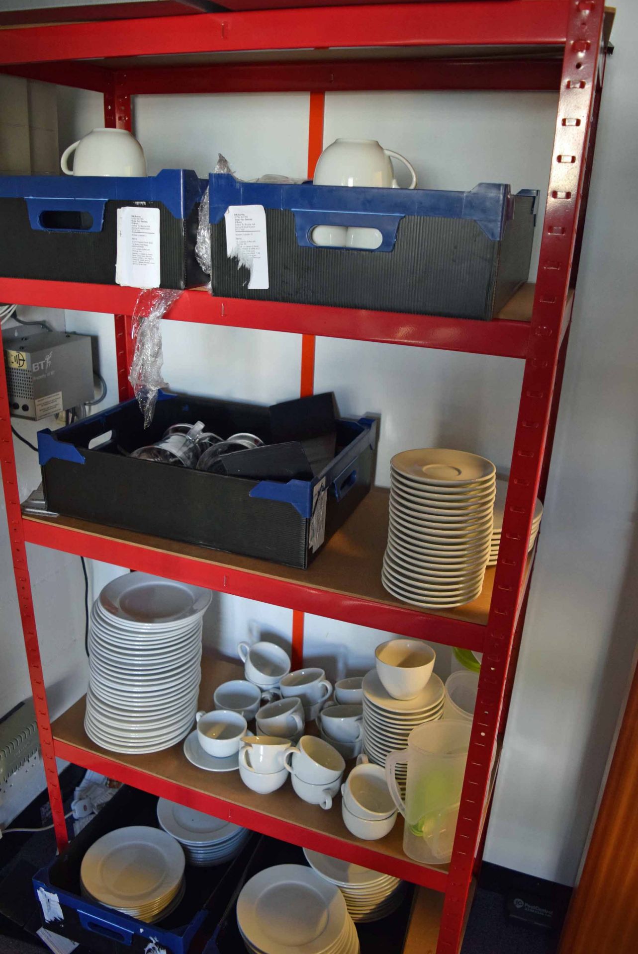 Two 1800mm x 580mm 4-Tier Wire Framed Shelf Racks and Two Red Steel Boltless Shelf Racks (Excludes - Image 3 of 4