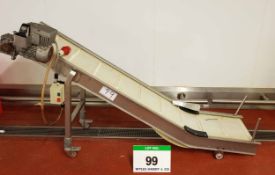 An Approx. 400mm Width x 2000mm Mobile Inclined Polypropylene Slatbelt Conveyor (415V)