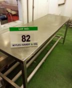 An Approx. 1830mm x 600mm x 800mm Height Stainless Steel Food Preparation Table