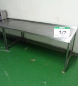 An Approx. 2000mm x 1000mm x 900mm Height Stainless Steel Food Preparation Table