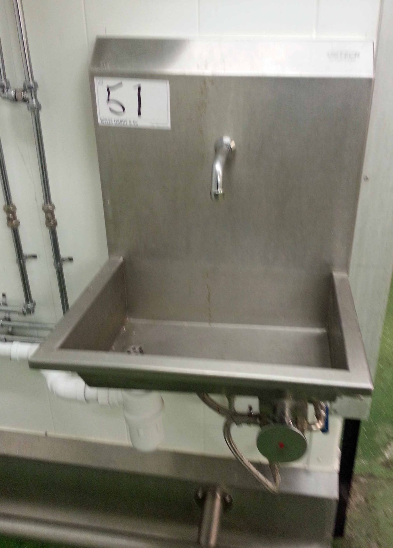 A UNITECH Stainless Steel Single Station Knee Operated Sink. (A Method Statement is Required Prior