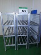 Three Approx. 4600mm x 1550mm Height Alloy 4-Tier Racks