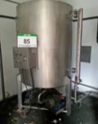 An XXD Model XDT-1200-1200-1 Stainless Steel Vertical Cylindrical Tank, Approx. 1200-Litre capacity,