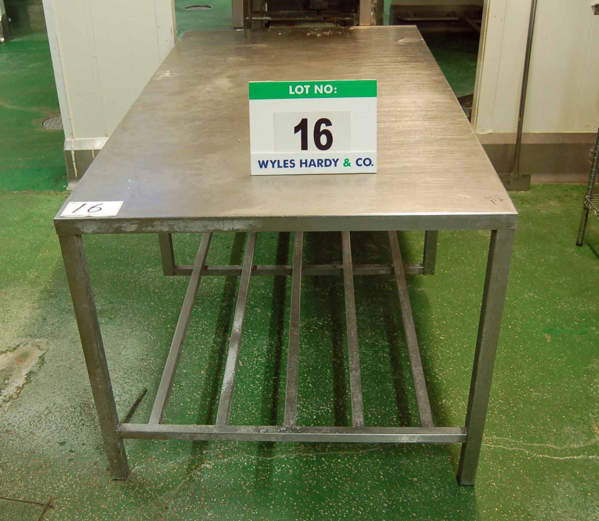 An Approx. 1000mm x 1800mm x 820mm Height Stainless Steel Food Preparation Table