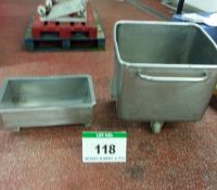 A Stainless Steel Mobile Tub / Tote Bin, Approx. 620mm x 620mm x 540mm Internally and A Stainless