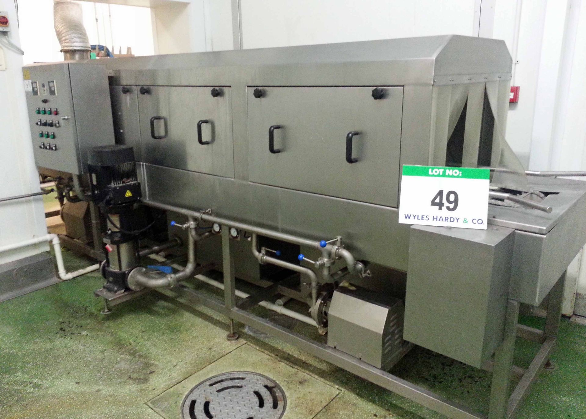 An XXD Model XDT-4880-1 Electric Continuous Tunnel Tray Washing Machine, Serial No. 2912 (2014),
