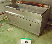 A FIREX 200-Litre capacity Gas Fired Bratt Pan (No Lid), Approx. 560mm x 1490mm x 270mm Internal Pan