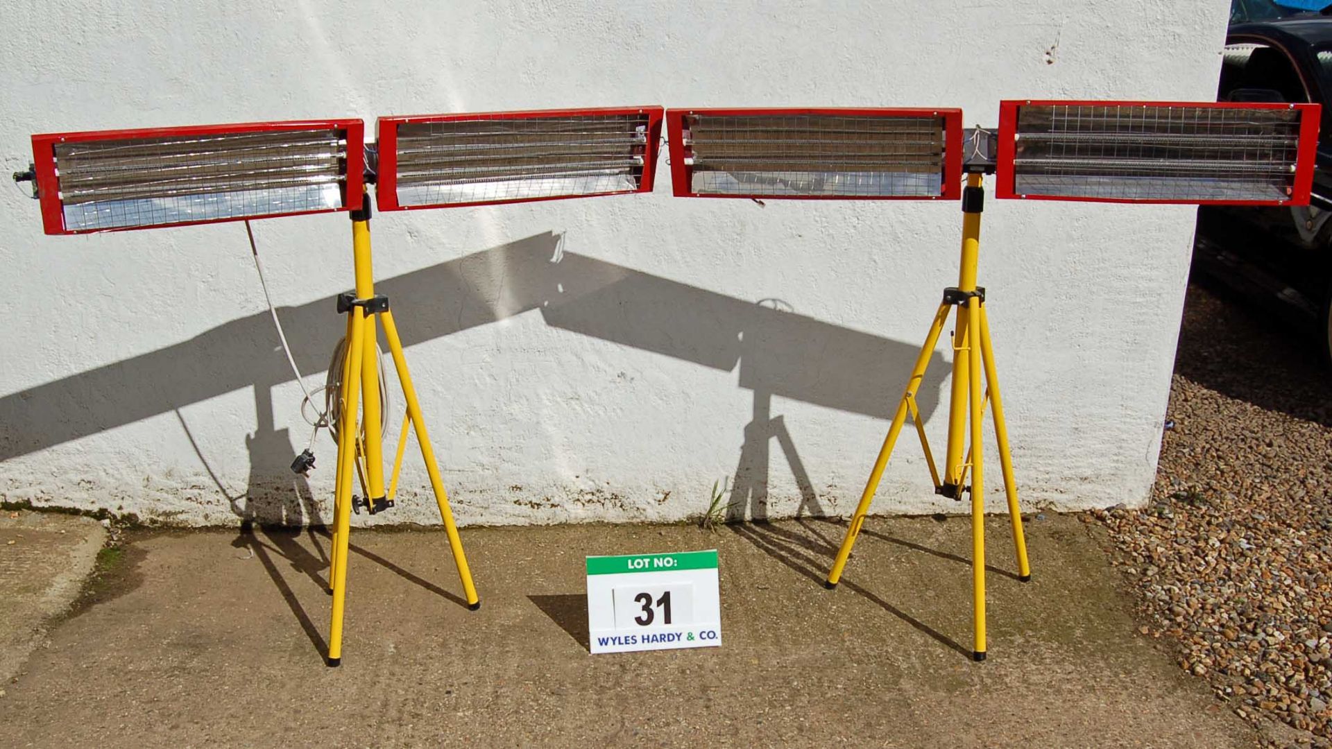 Two Twinhead Infra Red Paint Curing Units on Tripod Stands (As Photographed)