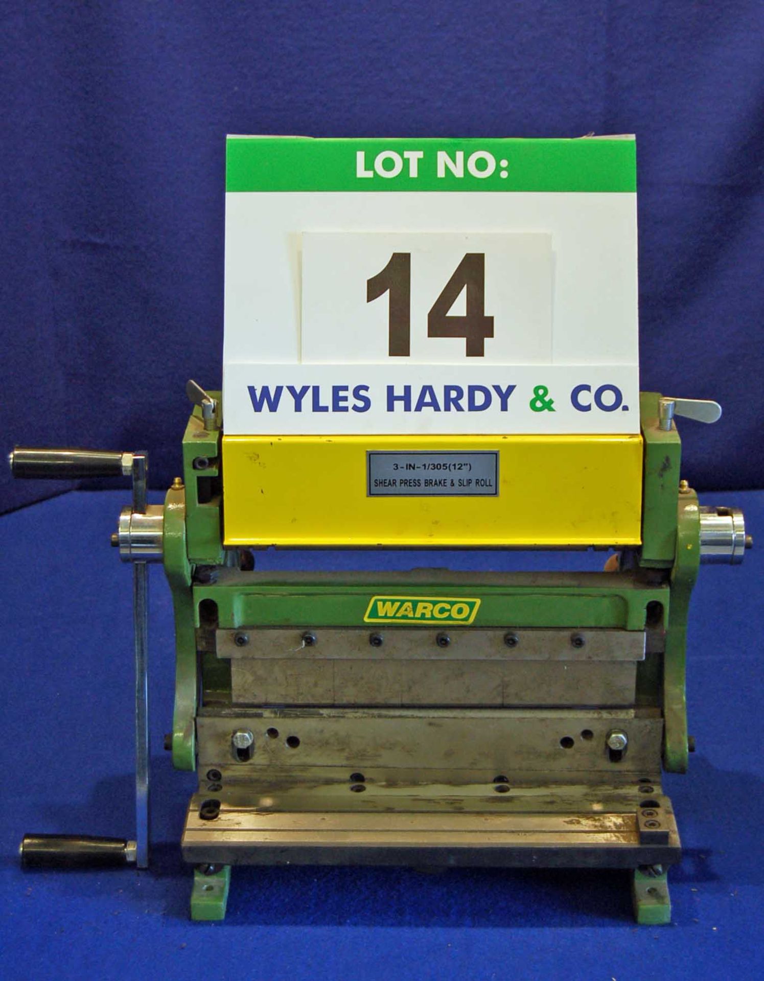 WARCO Bench mounted Folder/Guillotine/Initial Pinch Pyramid Bending Rolls with Swage Ends