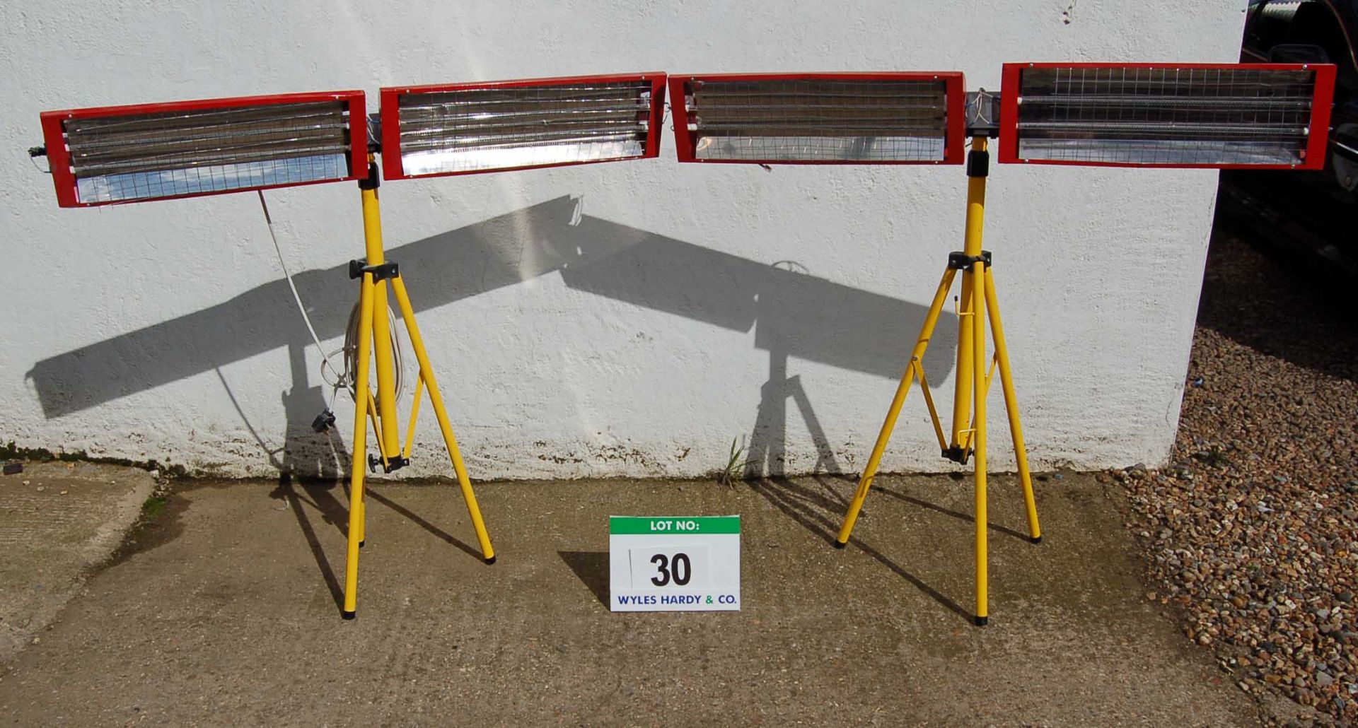 Two Twinhead Infra Red Paint Curing Units on Tripod Stands (As Photographed)