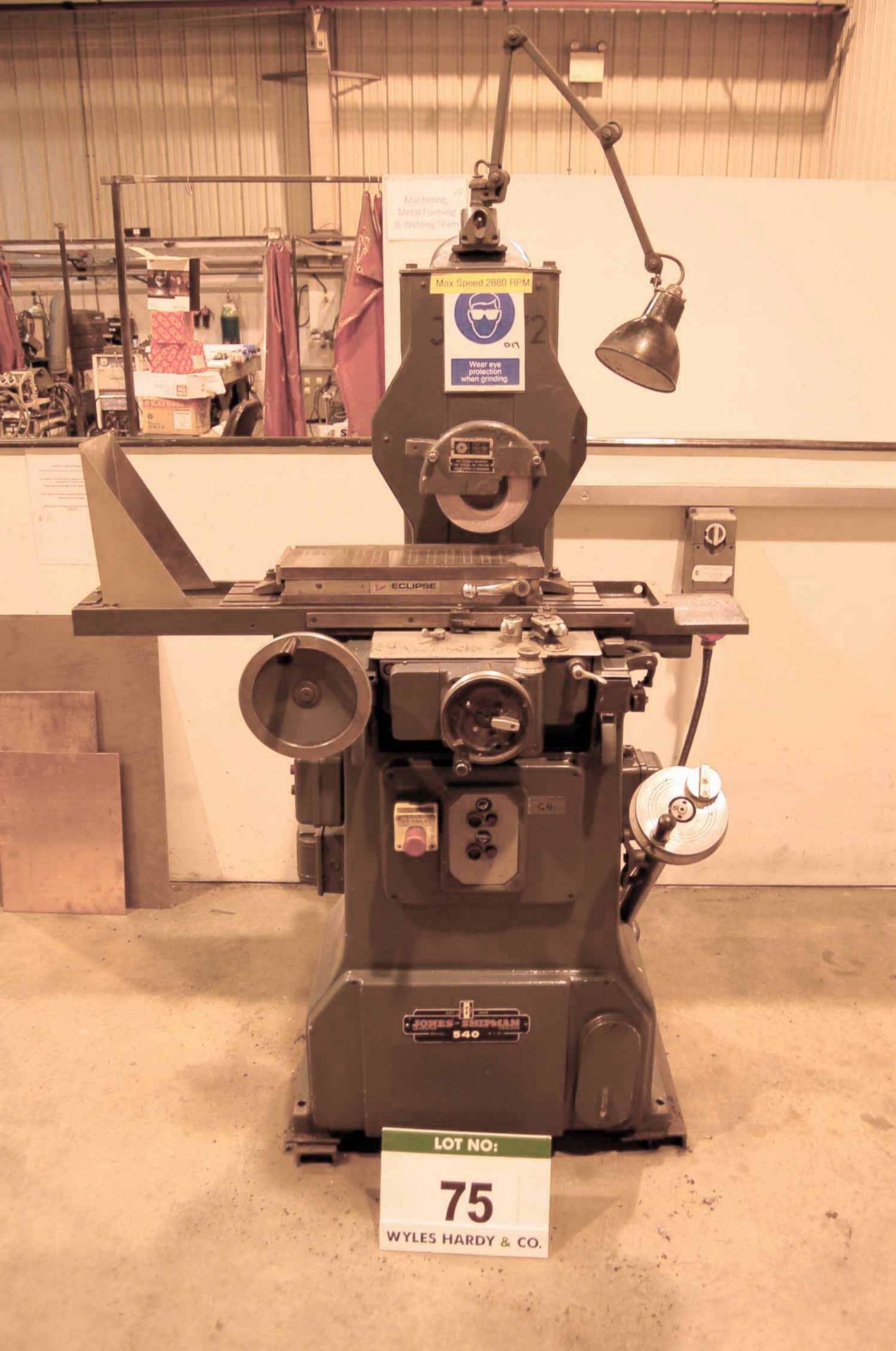 A JONES AND SHIPMAN 540 Horizontal Surface Grinder, Serial No. 13F4-9712, with ECLIPSE 18 inch x