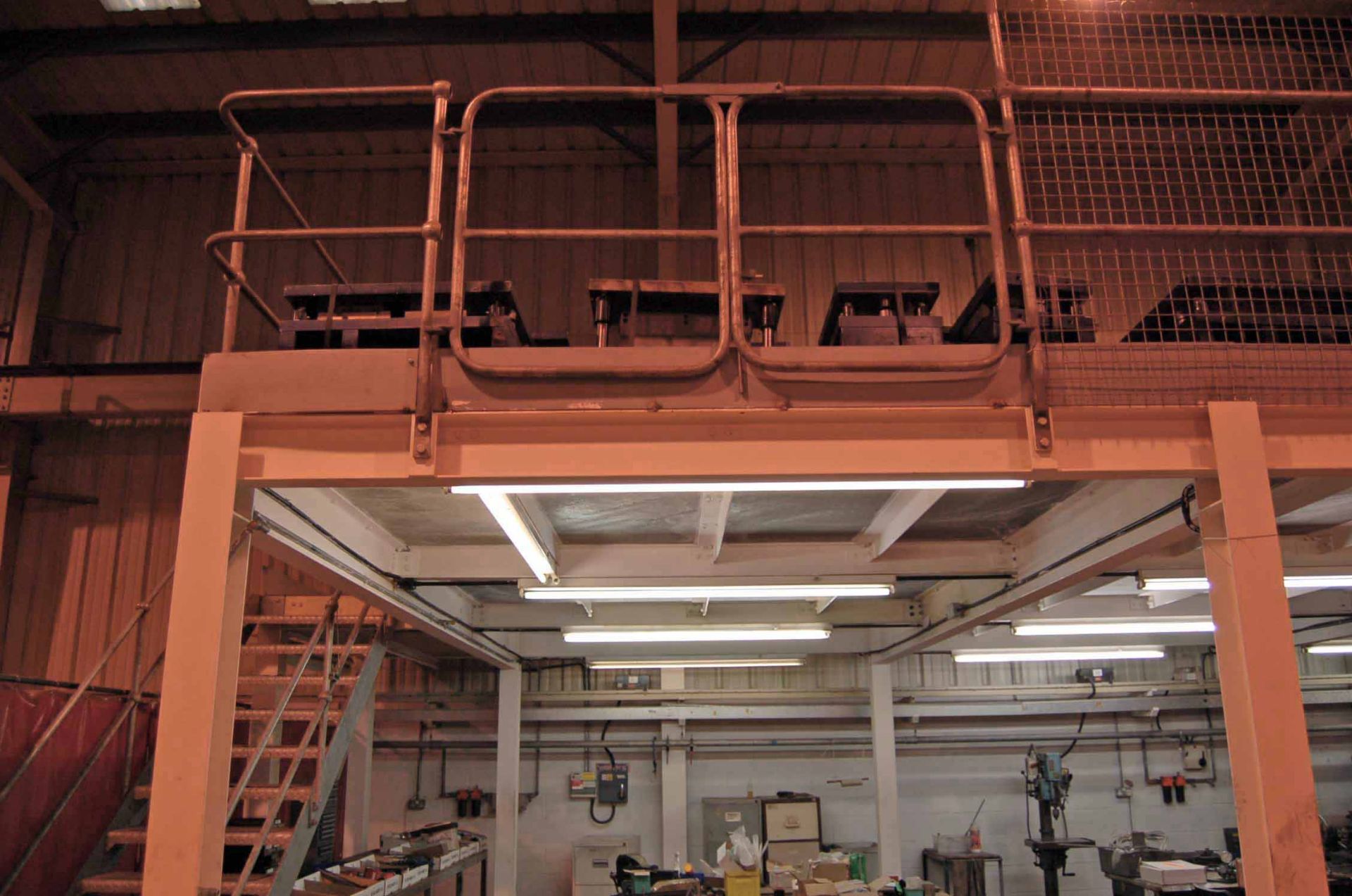 An Approx. 18M x 6M Bolted Steel Mezzanine Floor with Two Steel Access Staircases, Safety Hand - Image 5 of 8