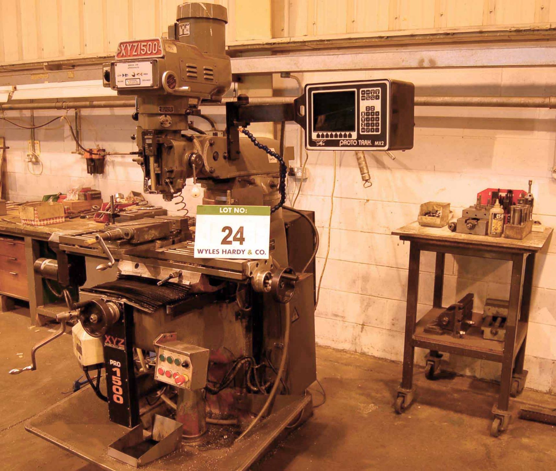 An XYZ Pro 1500V CNC Turret Milling Machine, Serial No. 6696, with SWI Prototrak MX2 3-Axis CNC