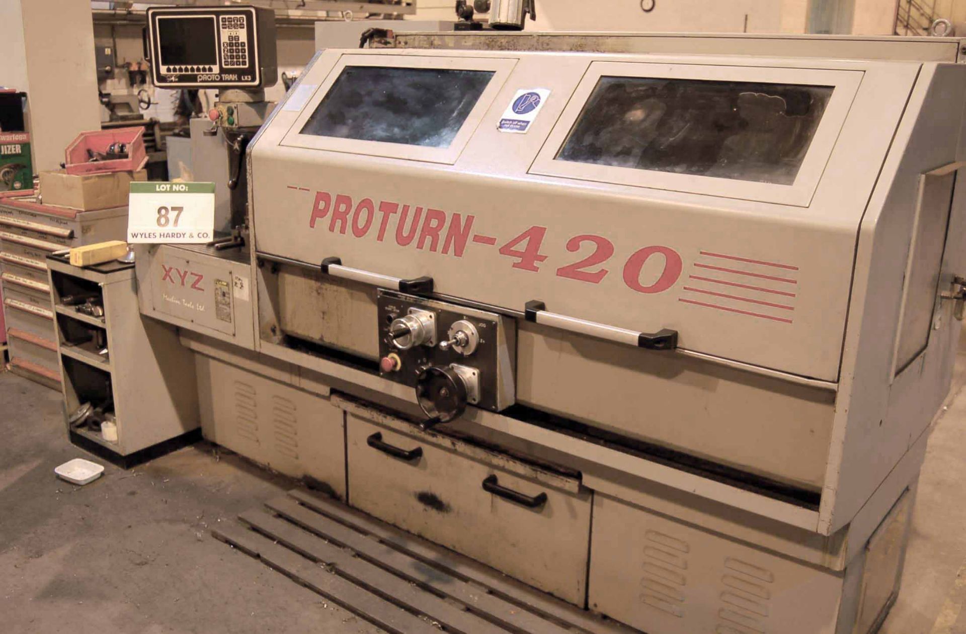 An XYZ Proturn 420/King Rich NC Controlled Lathe, Serial No. 1071 (2001), with Quick Change Tool